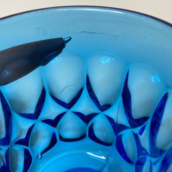 Noritake Perspective Blue Pressed Glass Goblet - Picture 4 of 7